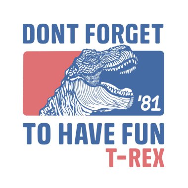 t-rex ile şık pankart, vektör illüstrasyonu