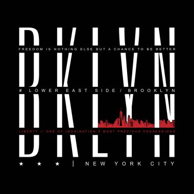 Brooklyn, New York 'lu şık pankart, vektör illüstrasyonu