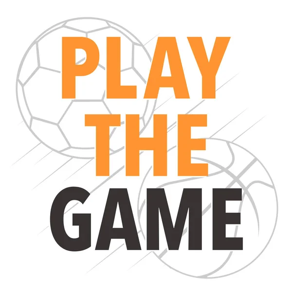 Stylish Soccer Banner Play Game Inscription Vector Illustration — Stock Vector