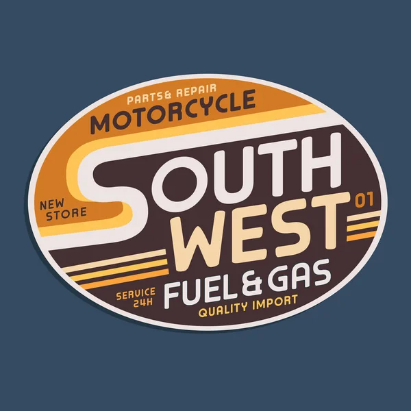 Banner Elegante Com Motocicleta Sudoeste Combustível Gás Inscrição Ilustração Vetorial —  Vetores de Stock