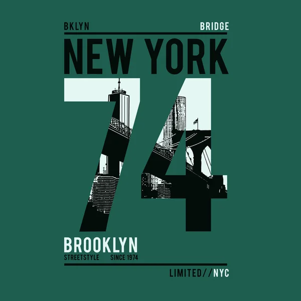 Brooklyn New York Şık Pankart Vektör Illüstrasyonu — Stok Vektör