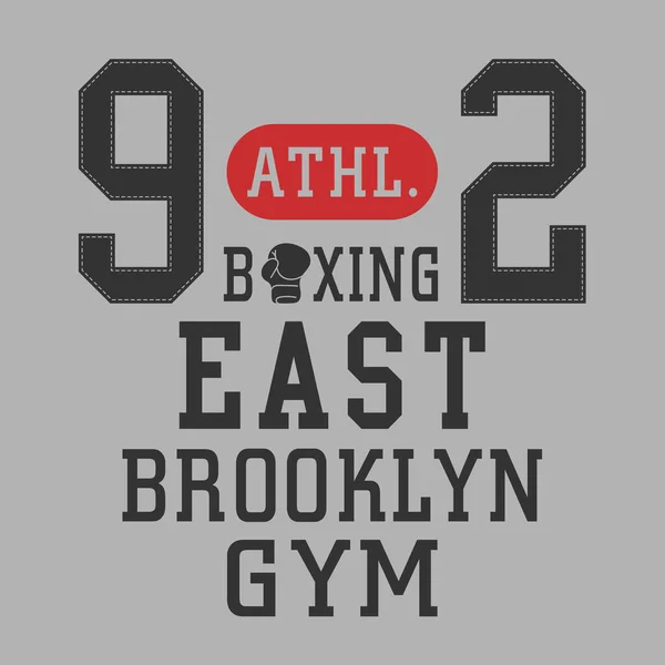 Bannière Élégante Avec Inscription Boxe East Brooklyn Gym Illustration Vectorielle — Image vectorielle