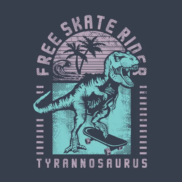 t-rex ile şık pankart, vektör illüstrasyonu