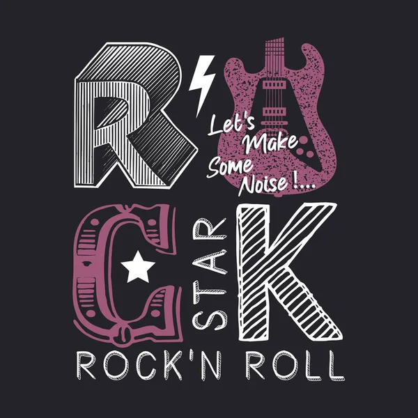 Stylisches Banner Mit Rockstar Inschrift Vektorillustration — Stockvektor