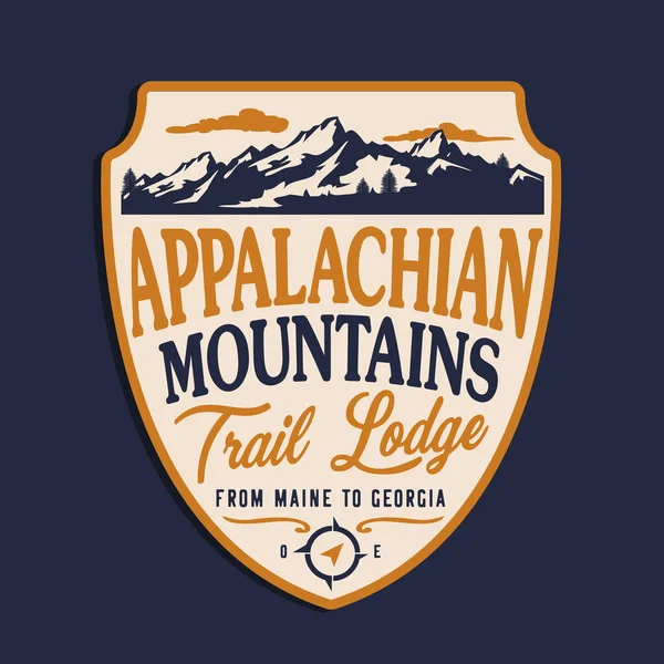 Appalachian Dağları yazısıyla şık bir afiş, vektör illüstrasyonu