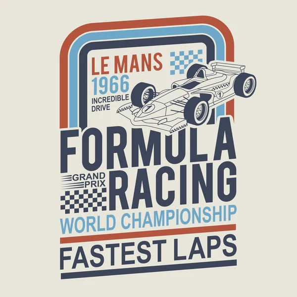 Elegante Banner Con Formula Iscrizione Racing Illustrazione Vettoriale — Vettoriale Stock