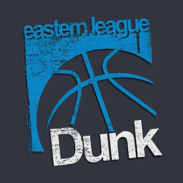 Stylisches Banner Mit Basketballkonzept Dunk Inschrift Vektorillustration — Stockvektor