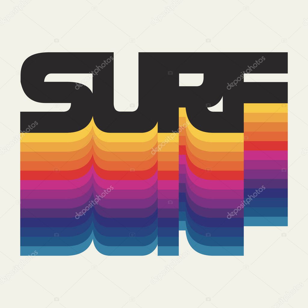 stylish surf banner, vector illustration