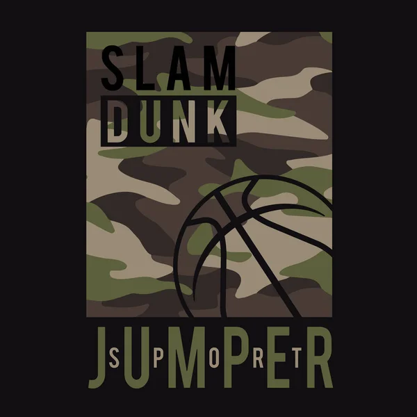 Snygg Banner Med Slam Dunk Sport Jumper Inskription Vektor Illustration — Stock vektor