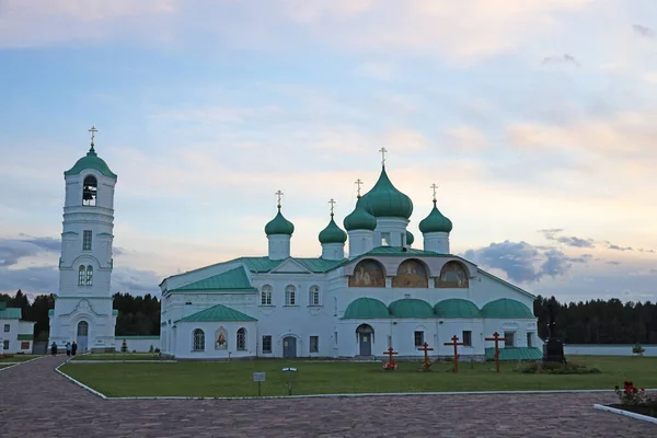 Staraya Sloboda Oblast Leningrado Rússia Julho 2020 Visita Mosteiro Alexandro — Fotografia de Stock