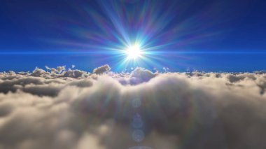 bulutlar güneş ray üzerinde uçmak
