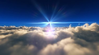 bulutlar güneş ray üzerinde uçmak