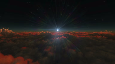 bulutların üstünde uzaydan gündoğumu