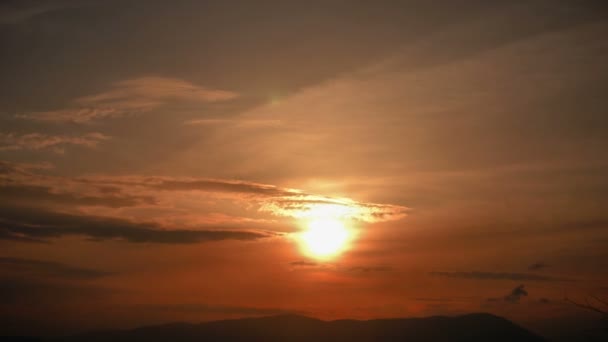 Gouden Panorama Zonsondergang Time Lapse — Stockvideo