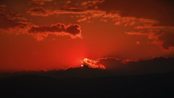 Tidsfördröjning För Guld Panorama Sunset — Stockvideo