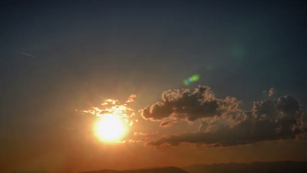 Gouden Panorama Zonsondergang Time Lapse — Stockvideo