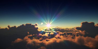 sinek yukarıdaki bulutlar günbatımı