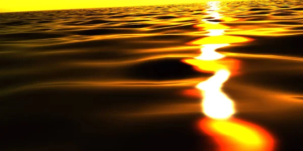 Makro Zachód Słońca Ocean Złota — Zdjęcie stockowe