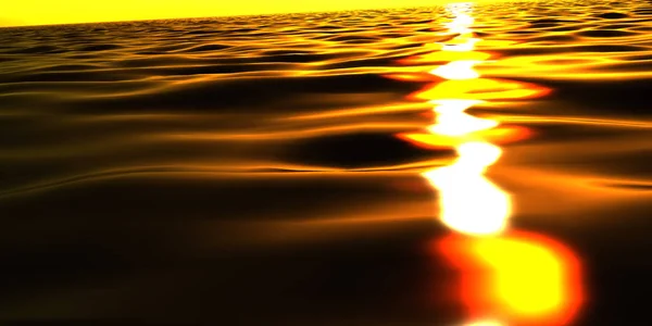 Makro Zachód Słońca Ocean Złota — Zdjęcie stockowe