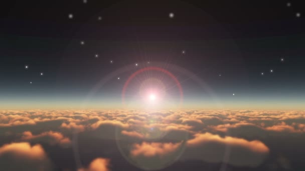 Salida Del Sol Por Encima Nubes Abstracto — Vídeos de Stock