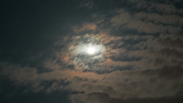 Moon Clouts Time Lapse — стоковое видео