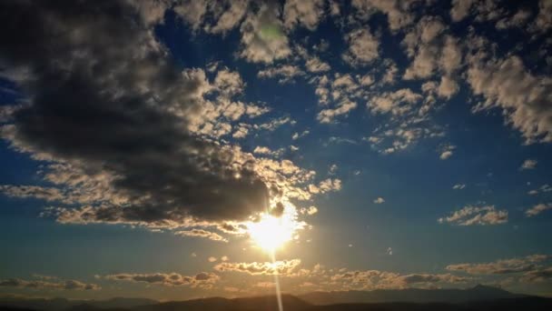 Tidsfördröjning För Guld Panorama Sunset — Stockvideo