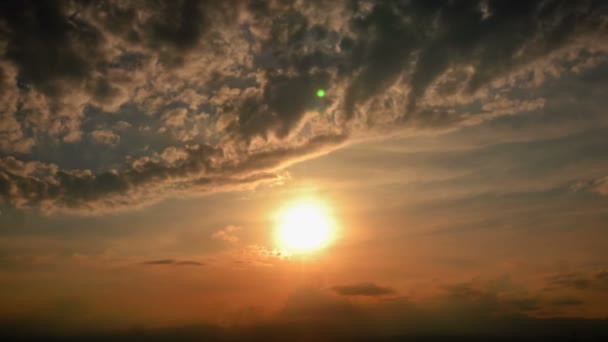 Oro Panorama Tramonto Tempo Lapse — Video Stock