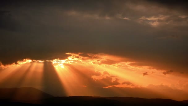 Tidsfördröjning För Guld Panorama Sunset — Stockvideo