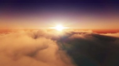 günbatımı bulutlar manzarası yukarıda