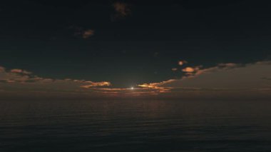 tropikal okyanus gündoğumu bulutlar