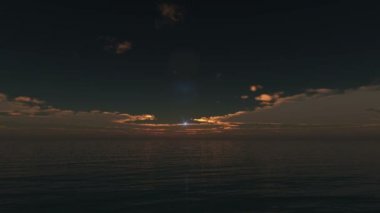 tropikal okyanus gündoğumu bulutlar