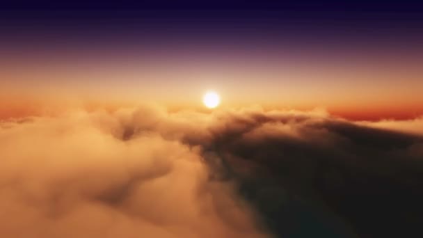 Ηλιοβασίλεμα Πάνω Από Σύννεφα Στον Ορίζοντα — Αρχείο Βίντεο