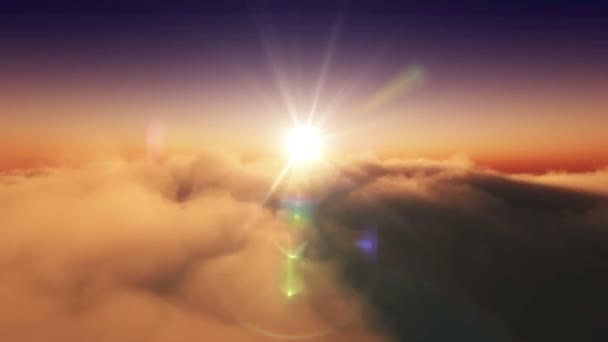 Zonsondergang Boven Skyline Van Wolken — Stockvideo
