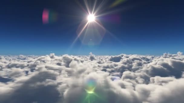 Voar Acima Sobre Nuvens — Vídeo de Stock