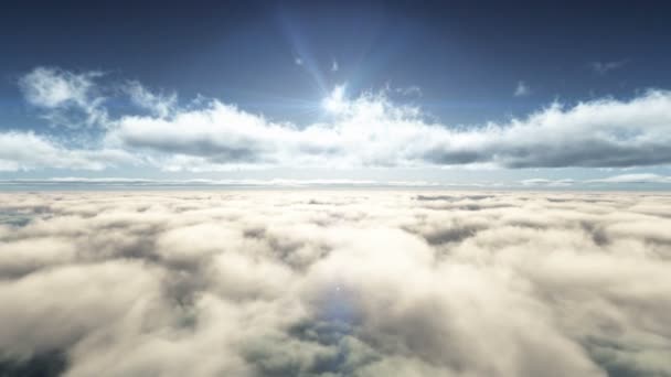 Yukarıda Bulutların Üzerinde Uçuyor — Stok video