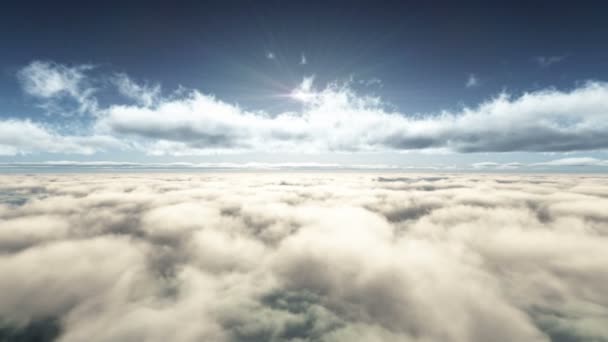 Yukarıda Bulutların Üzerinde Uçuyor — Stok video