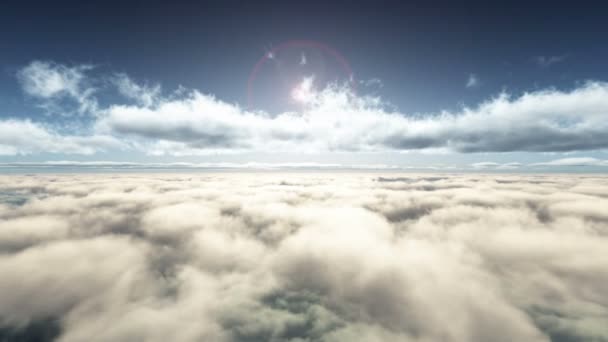 Voar Acima Sobre Nuvens — Vídeo de Stock