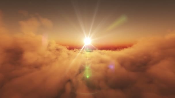 夕焼け雲の上を飛ぶ — ストック動画