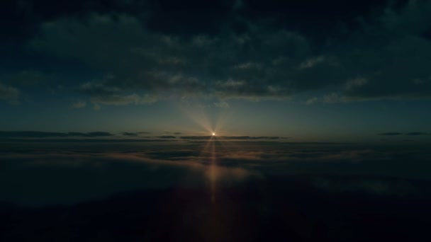 Volar Por Encima Nubes Amanecer — Vídeo de stock