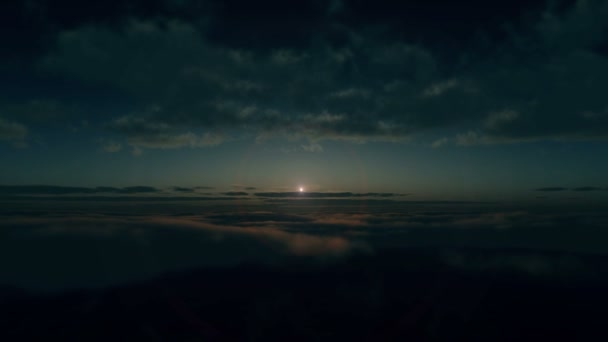 Летать Над Облаками Восход Солнца — стоковое видео