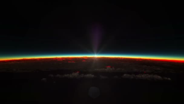 Planeta Nascer Sol Espaço — Vídeo de Stock