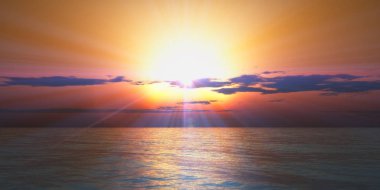 deniz bulutlar gün batımı