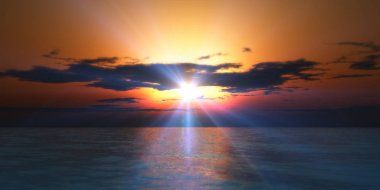 deniz bulutlar gün batımı