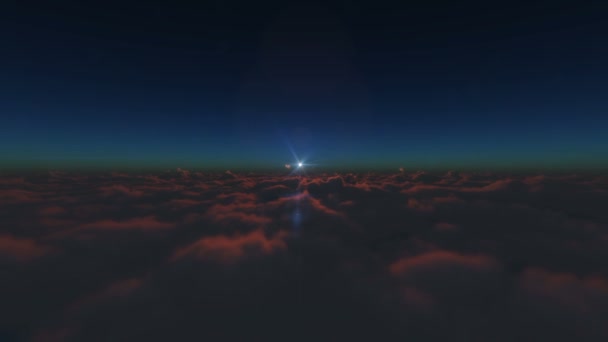 Yukarıda Üzerinde Bulutlar Gündoğumu — Stok video