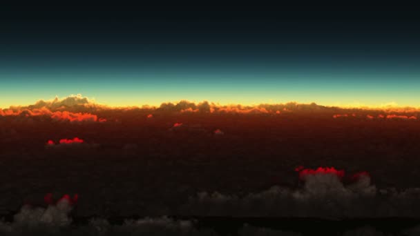 Планета Восход Над Облаками — стоковое видео
