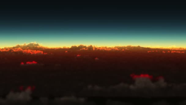 Planet Sunrise Bulutların Üstünde — Stok video