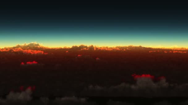 云层上空的行星日出 — 图库视频影像