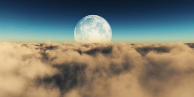 bulutlar ayın üstünden uçmak