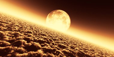 bulutlar ayın üstünden uçmak