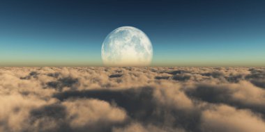 bulutlar ayın üstünden uçmak